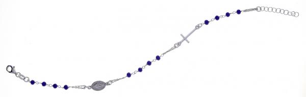 Bracciale rosario Prega&Ama in argento925 con pietre blu- cod.61157