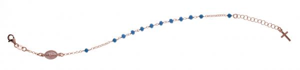 Bracciale rosario pendente Prega&Ama in argento925 con pietre azzurre - cod.61104
