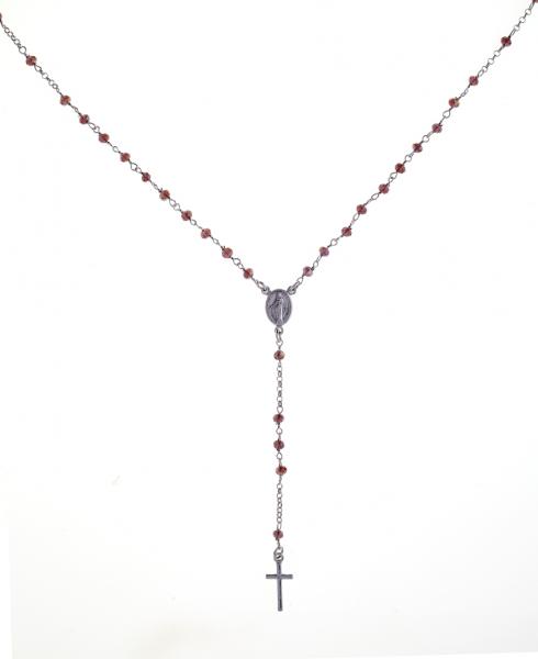 Collana rosario pendente Prega&Ama in argento925 con pietre viola -cod.61146
