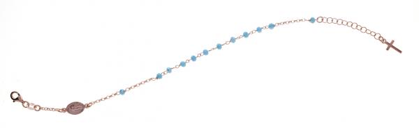Bracciale rosario pendente Prega&Ama in argento925 con pietre turchesi - cod.61137 ROSE'