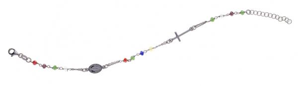 Bracciale rosario Prega&Ama in argento925 con pietre multicolor - cod.61093