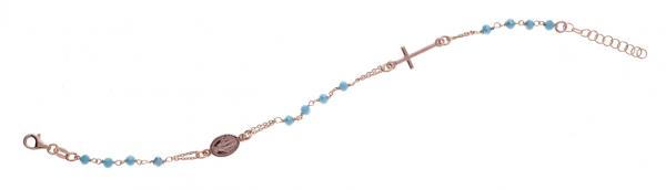 Bracciale rosario Prega&Ama in argento925 con pietre turchesi- cod.61136 ROSE'