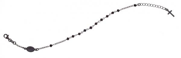Bracciale rosario pendente Prega&Ama in argento925 con pietre nere