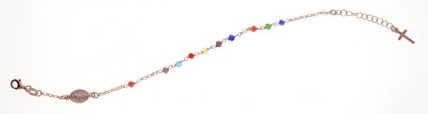 Bracciale rosario pendente Prega&Ama in argento925 con pietre multicolor - cod.61096