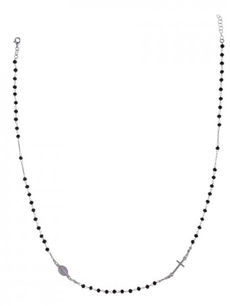 Girocollo rosario Prega&Ama in argento925 con pietre nere cod.61049