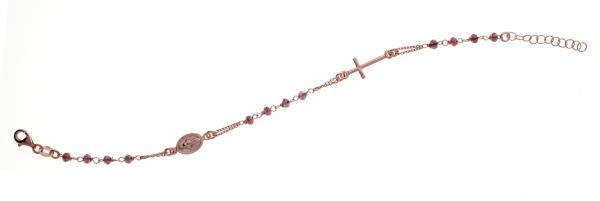 Bracciale rosario Prega&Ama in argento925 con pietre viola - cod.61152