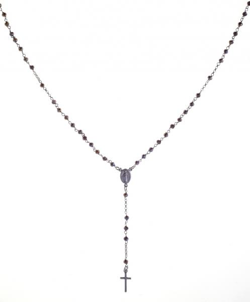 Collana rosario pendente Prega&Ama in argento925 con pietre grigie - cod.61127