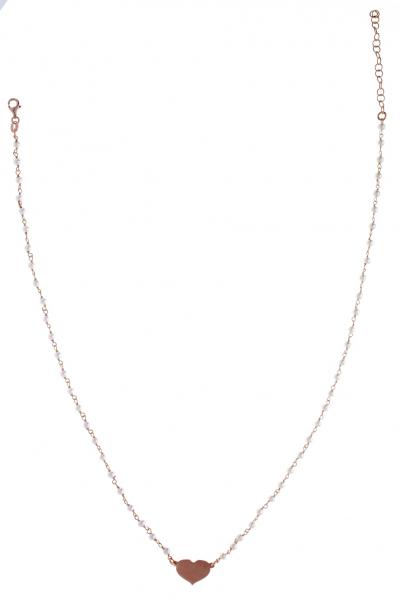 Girocollo rosario Prega&Ama in argento925 con pietre bianche - cod.61064