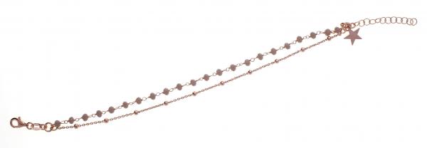 Bracciale rosario 2 fili pendente Prega&Ama in argento925 con pietre grigie - cod.61162