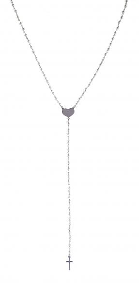 Collana rosario pendente in argento925 Prega & Ama con pietre bianche - cod.61080