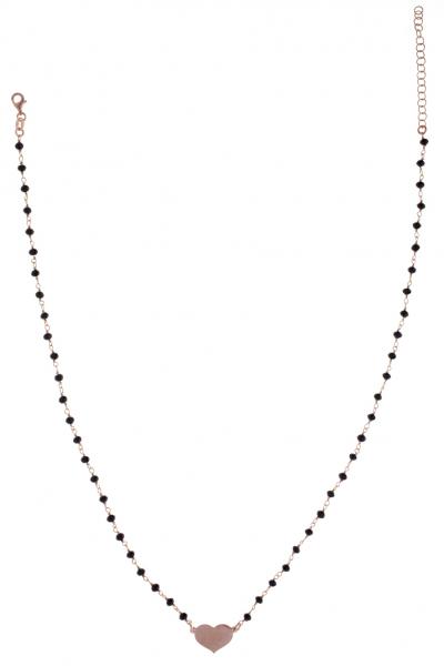 Girocollo rosario Prega&Ama in argento925 con pietre nere - cod.61063
