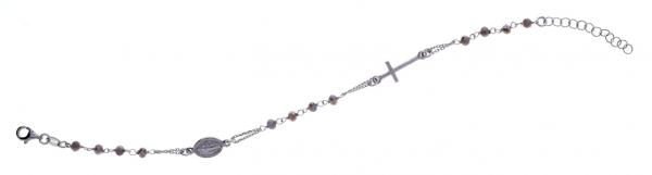 Bracciale rosario Prega&Ama in argento925 con pietre grigie - cod61128