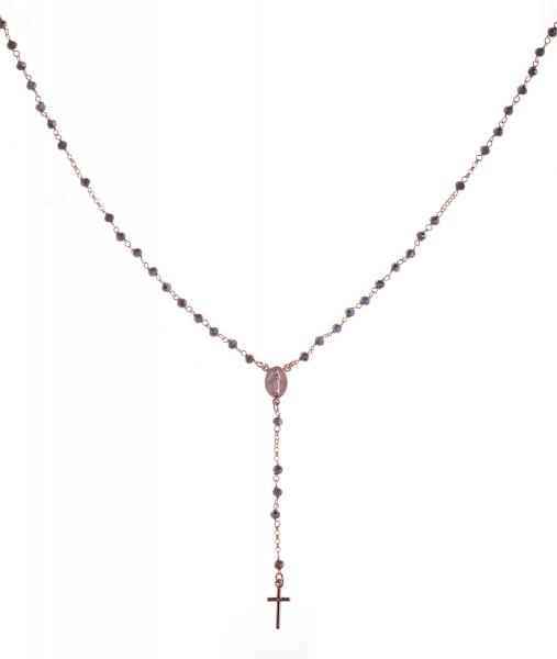 Collana rosario pendente Prega&Ama in argento925 con pietre grigie - cod.61123