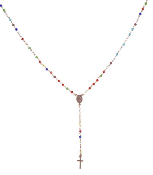 Collana rosario pendente Prega&Ama in argento925 con pietre multicolor - cod.61094