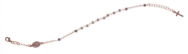 Bracciale rosario pendente Prega&Ama in argento925 con pietre grigie - cod.61125