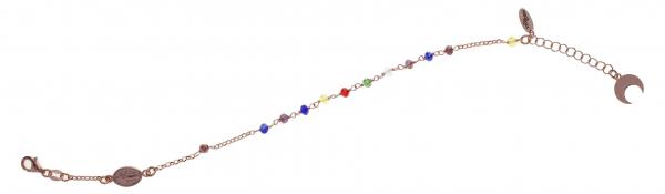 Bracciale rosario Prega&Ama in argento925 con pietre multicolor e luna - cod.61186B