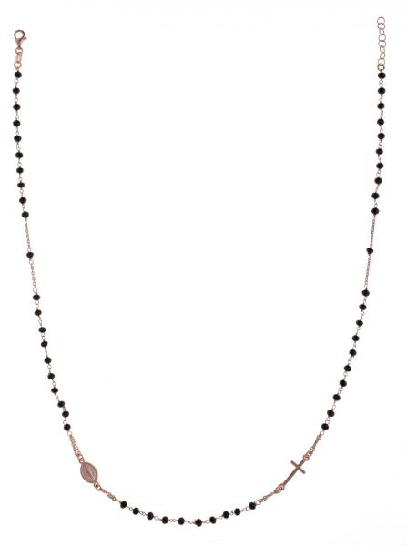 Girocollo rosario Prega&Ama in argento925 con pietre nere cod.61044