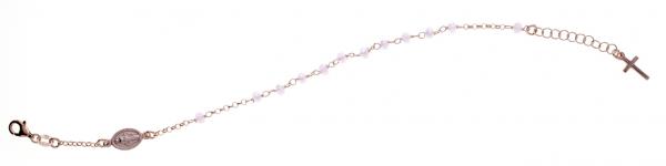 Bracciale rosario pendente Prega&Ama in argento925 con pietre rosa - cod.61197