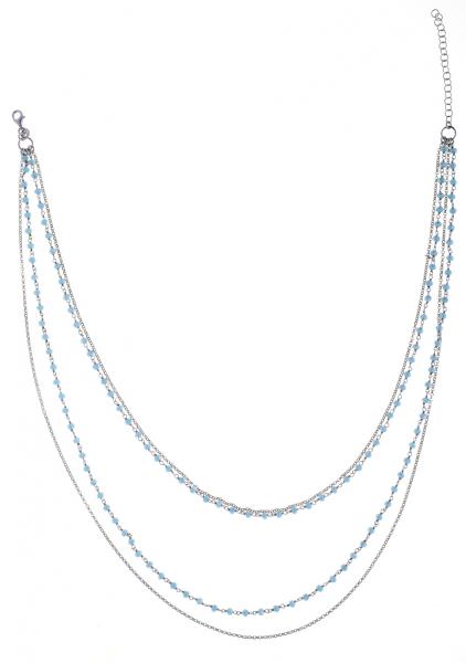Collana rosario 4 fili Prega&Ama in argento925 con pietre azzurre - cod.61172