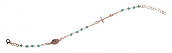 Bracciale rosario Prega&Ama in argento925 con pietre verdi cod.61120