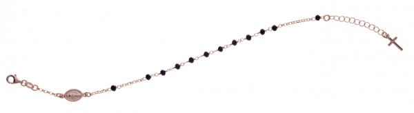 Bracciale rosario pendente Prega&Ama in argento925 con pietre nere cod.61047