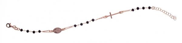 Bracciale rosario Prega&Ama in argento925 con pietre nere