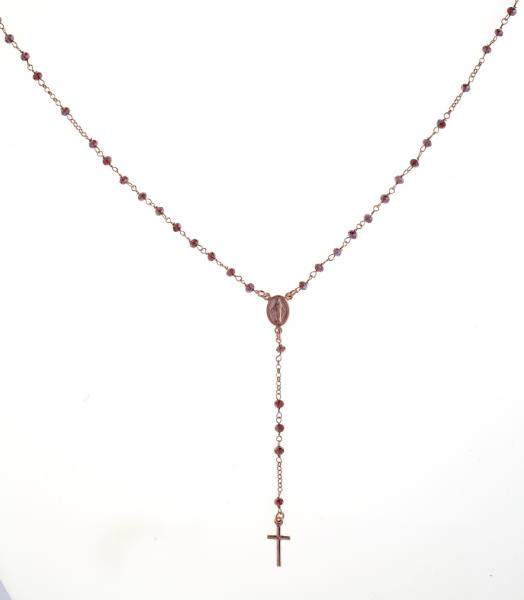 Collana rosario pendente Prega&Ama in argento925 con pietre viola - cod.61150