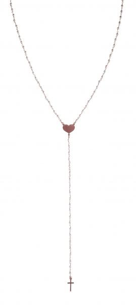 Collana rosario pendente in argento925 Prega & Ama con pietre bianche - cod.61081