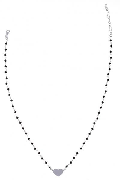 Girocollo rosario Prega&Ama in argento925 con pietre nere - cod.61062