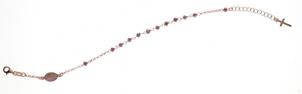 Bracciale rosario pendente Prega&Ama in argento925 con pietre viola - cod.61153