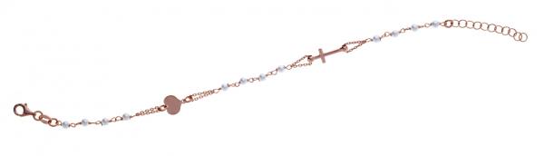 Bracciale rosario in argento925 Prega & Ama con pietre bianche - cod.61003