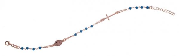Bracciale rosario Prega&Ama in argento925 con pietre azzurre- cod.61105